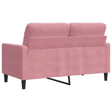 vidaXL Καναπές Διθέσιος Ροζ Βελούδινος 137x77x80cm 1 τεμ.