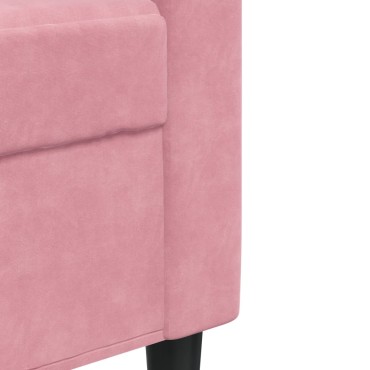 vidaXL Καναπές Διθέσιος Ροζ Βελούδινος 137x77x80cm 1 τεμ.
