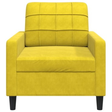 vidaXL Πολυθρόνα Κίτρινο Βελούδινη 77x77x80cm 1 τεμ. Γωνιακός