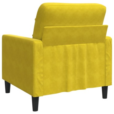 vidaXL Πολυθρόνα Κίτρινο Βελούδινη 77x77x80cm 1 τεμ. Γωνιακός