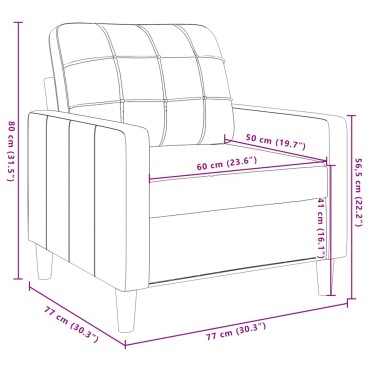 vidaXL Πολυθρόνα Κίτρινο Βελούδινη 77x77x80cm 1 τεμ. Γωνιακός