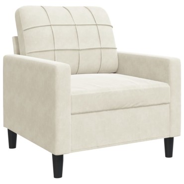 vidaXL Πολυθρόνα Κρεμ Βελούδινη 77x77x80cm 1 τεμ. Γωνιακός