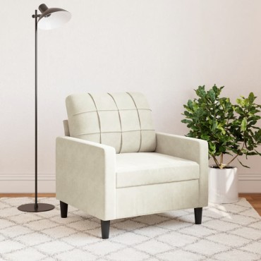 vidaXL Πολυθρόνα Κρεμ Βελούδινη 77x77x80cm 1 τεμ. Γωνιακός