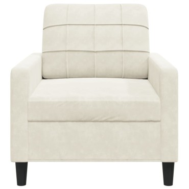 vidaXL Πολυθρόνα Κρεμ Βελούδινη 77x77x80cm 1 τεμ. Γωνιακός