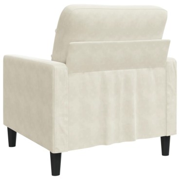vidaXL Πολυθρόνα Κρεμ Βελούδινη 77x77x80cm 1 τεμ. Γωνιακός