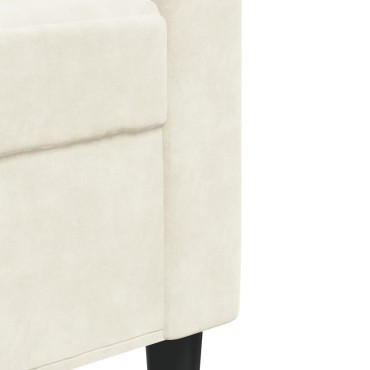 vidaXL Πολυθρόνα Κρεμ Βελούδινη 77x77x80cm 1 τεμ. Γωνιακός