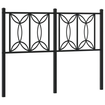 vidaXL Κεφαλάρι Μαύρο Μεταλλικό 125x3x90cm 1 τεμ.