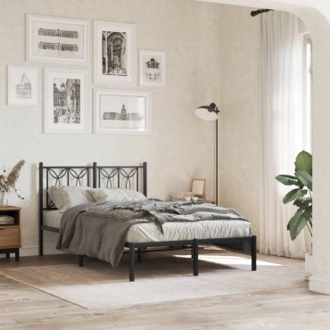vidaXL Κεφαλάρι Μαύρο Μεταλλικό 125x3x90cm 1 τεμ.