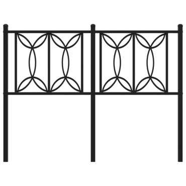 vidaXL Κεφαλάρι Μαύρο Μεταλλικό 125x3x90cm 1 τεμ.