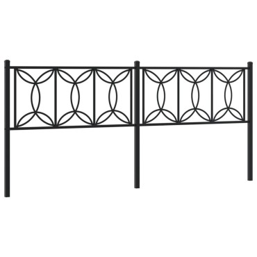 vidaXL Κεφαλάρι Μαύρο Μεταλλικό 198x3x90cm 1 τεμ.