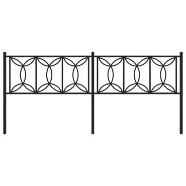 vidaXL Κεφαλάρι Μαύρο Μεταλλικό 198x3x90cm 1 τεμ.