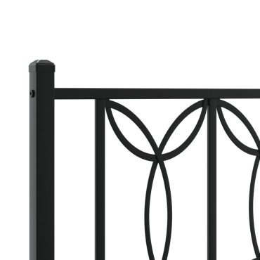 vidaXL Κεφαλάρι Μαύρο Μεταλλικό 198x3x90cm 1 τεμ.
