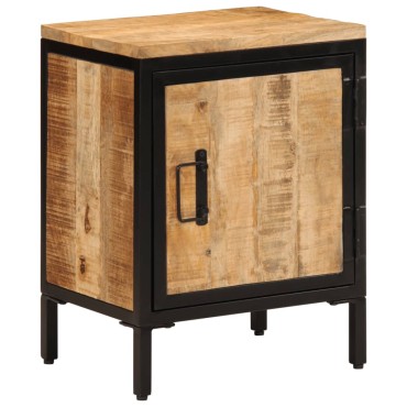 vidaXL Κομοδίνο 40x30x52,5cm Μασίφ Ακατέργαστο Ξύλο Μάνγκο 1 τεμ.