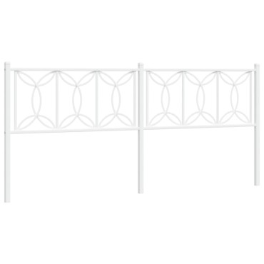 vidaXL Κεφαλάρι Λευκό Μεταλλικό 198x3x90cm 1 τεμ.