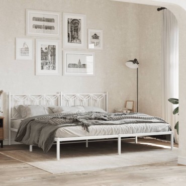 vidaXL Κεφαλάρι Λευκό Μεταλλικό 198x3x90cm 1 τεμ.