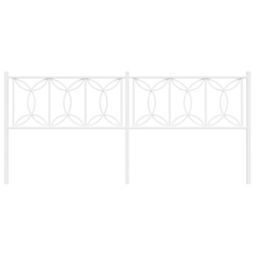 vidaXL Κεφαλάρι Λευκό Μεταλλικό 198x3x90cm 1 τεμ.