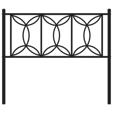 vidaXL Κεφαλάρι Μαύρο Μεταλλικό 112x3x90cm 1 τεμ.