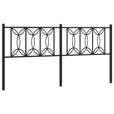 vidaXL Κεφαλάρι Μαύρο Μεταλλικό 187x3x90cm 1 τεμ.