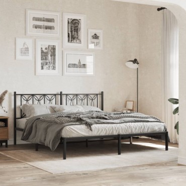 vidaXL Κεφαλάρι Μαύρο Μεταλλικό 187x3x90cm 1 τεμ.