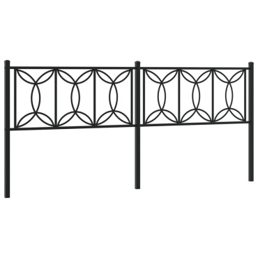 vidaXL Κεφαλάρι Μαύρο Μεταλλικό 206x3x90cm 1 τεμ.