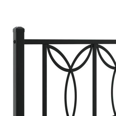 vidaXL Κεφαλάρι Μαύρο Μεταλλικό 206x3x90cm 1 τεμ.