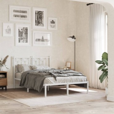 vidaXL Κεφαλάρι Λευκό Μεταλλικό 125x3x90cm 1 τεμ.