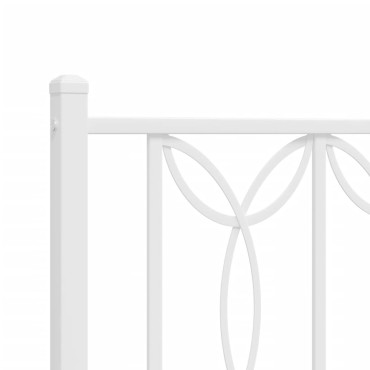 vidaXL Κεφαλάρι Λευκό Μεταλλικό 125x3x90cm 1 τεμ.