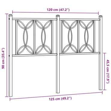 vidaXL Κεφαλάρι Λευκό Μεταλλικό 125x3x90cm 1 τεμ.