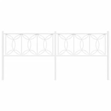 vidaXL Κεφαλάρι Λευκό Μεταλλικό 206x3x90cm 1 τεμ.