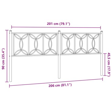 vidaXL Κεφαλάρι Λευκό Μεταλλικό 206x3x90cm 1 τεμ.