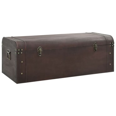 vidaXL Σεντούκι με Μάνταλα Σκούρο Καφέ 110x50x39,5cm Κόντρα Πλακέ