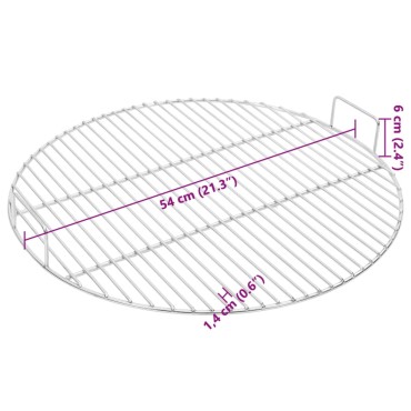 vidaXL Σχάρα Ψησίματος με Λαβές Στρογγυλή Ø54 εκ. Ανοξ. Ατσάλι 304