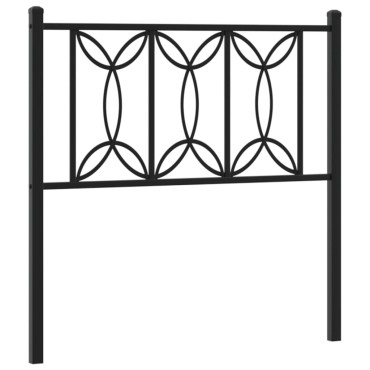 vidaXL Κεφαλάρι Μαύρο Μεταλλικό 80x3x90cm 1 τεμ.