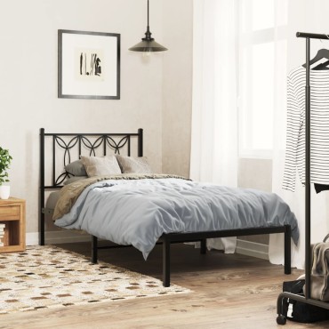 vidaXL Κεφαλάρι Μαύρο Μεταλλικό 80x3x90cm 1 τεμ.