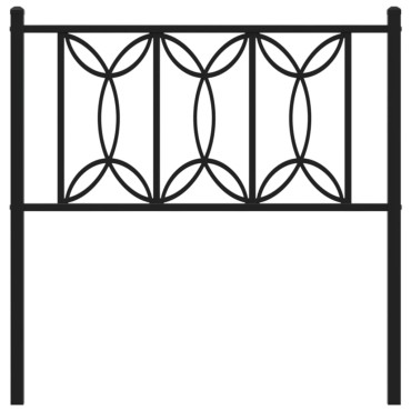 vidaXL Κεφαλάρι Μαύρο Μεταλλικό 80x3x90cm 1 τεμ.