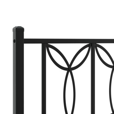 vidaXL Κεφαλάρι Μαύρο Μεταλλικό 80x3x90cm 1 τεμ.