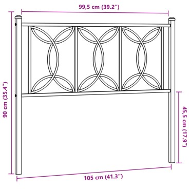 vidaXL Κεφαλάρι Λευκό Μεταλλικό 105x3x90cm 1 τεμ.