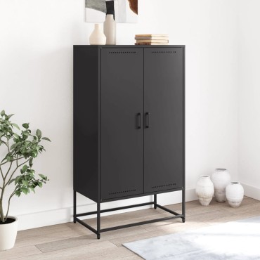 vidaXL Ντουλάπι Μαύρο 68,5x38,5x123,5cm από Ατσάλι 1 τεμ.