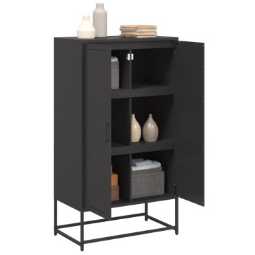 vidaXL Ντουλάπι Μαύρο 68,5x38,5x123,5cm από Ατσάλι 1 τεμ.