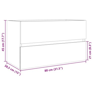vidaXL Ντουλάπι Νιπτήρα Sonoma Δρυς 80x38,5x45cm από Επεξ. Ξύλο 1 τεμ.