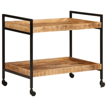 vidaXL Τρόλεϊ Κουζίνας 80x55x70cm Μασίφ Ακατέργαστο Ξύλο Μάνγκο 1 τεμ.