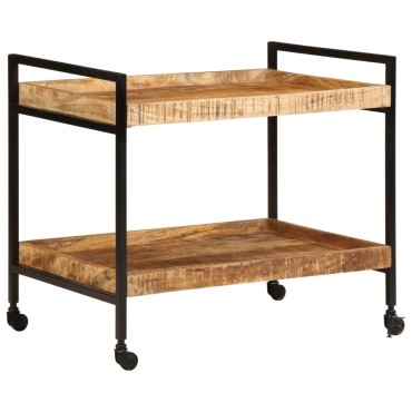 vidaXL Τρόλεϊ Κουζίνας 80x55x70cm Μασίφ Ακατέργαστο Ξύλο Μάνγκο 1 τεμ.