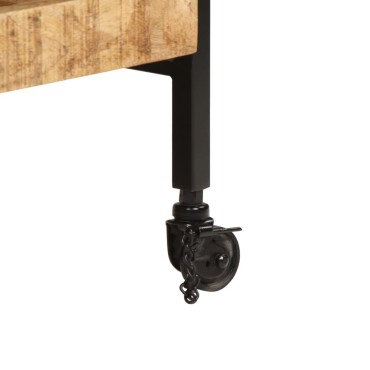vidaXL Τρόλεϊ Κουζίνας 80x55x70cm Μασίφ Ακατέργαστο Ξύλο Μάνγκο 1 τεμ.