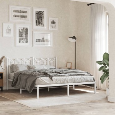 vidaXL Κεφαλάρι Λευκό Μεταλλικό 156x3x90cm 1 τεμ.