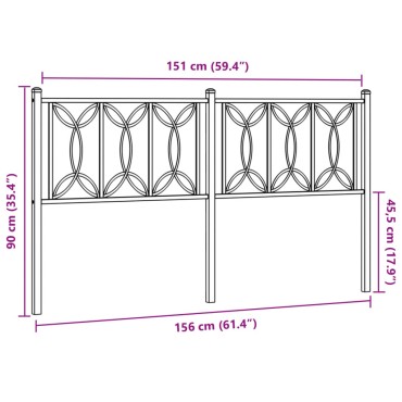 vidaXL Κεφαλάρι Λευκό Μεταλλικό 156x3x90cm 1 τεμ.