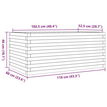 vidaXL Ζαρντινιέρα Καφέ Κεριού 110x60x46 εκ. από Μασίφ Ξύλο Πεύκου
