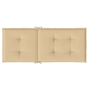 vidaXL Μαξιλάρια Καρέκλας με Πλάτη 2 τεμ. Μπεζ 120x50x7cm Ύφασμα