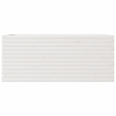 vidaXL Ζαρντινιέρα Κήπου Λευκή 110x60x46 εκ. από Μασίφ Ξύλο Πεύκου