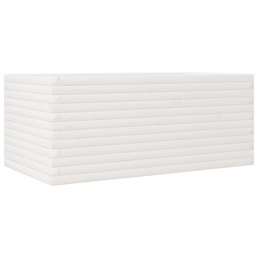 vidaXL Ζαρντινιέρα Κήπου Λευκή 110x60x46 εκ. από Μασίφ Ξύλο Πεύκου