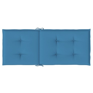 vidaXL Μαξιλάρια Καρέκλας με Πλάτη 4 τεμ. Μπλε 120x50x4cm Ύφασμα
